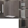 Walk-In Duschwand, Sicherheitsglas, teilweise satiniert 10 mm, 100, 120, 140 cm, Lotus-Effekt, Sicilia