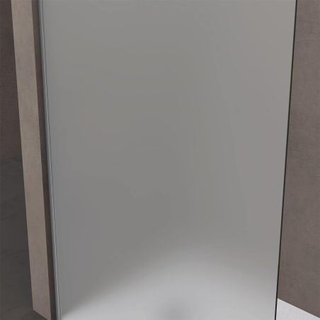 Walk-In Duschwand, Sicherheitsglas, komplett satiniert, 10 mm, Größen 100, 120, 140 cm, Lotus-Effekt, Sicilia