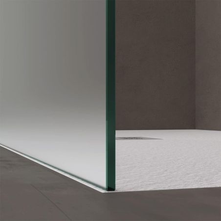Walk-In Duschwand, Sicherheitsglas, komplett satiniert, 10 mm, Größen 100, 120, 140 cm, Lotus-Effekt, Sicilia