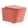 Toilettenschüssel, Rimless, Lachsrosa Matt, Power Colour, Wandmontage, inkl. Slim-Duroplast-Sitz mit Soft-Close, Alfonso