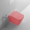 Toilettenschüssel, Rimless, Lachsrosa Matt, Power Colour, Wandmontage, inkl. Slim-Duroplast-Sitz mit Soft-Close, Alfonso