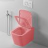 Toilettenschüssel, Rimless, Lachsrosa Matt, Power Colour, Wandmontage, inkl. Slim-Duroplast-Sitz mit Soft-Close, Alfonso