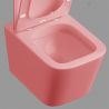Toilettenschüssel, Rimless, Lachsrosa Matt, Power Colour, Wandmontage, inkl. Slim-Duroplast-Sitz mit Soft-Close, Alfonso