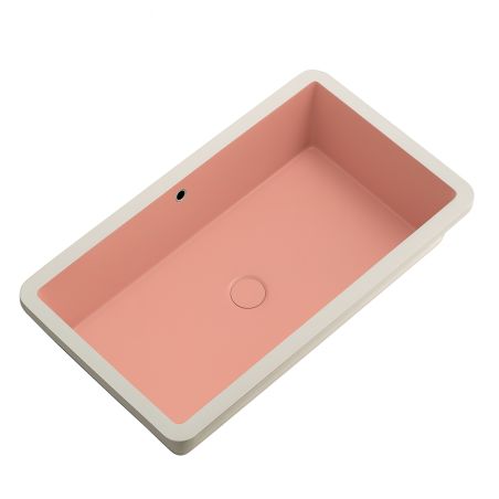 Waschbecken, Lachsrosa...