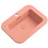 Waschbecken, Lachsrosa Matt, Power Colour, Halb-Einbaumontage, mit Hahnloch, Sanitärkeramik, 60x44 cm, Monza