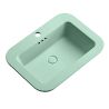 Waschbecken, Mintgrün Matt, Power Colour, Halb-Einbaumontage, mit Hahnloch, Sanitärkeramik, 60x44 cm, Monza