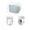 Wandhängendes WC, Marmoroberfläche, Rimless, 49x36 cm, Duroplast-Deckel, Sanitärkeramik, Ben Wandhängendes WC, Marmoroberfläche, Rimless, 49x36 cm, Duroplast-Deckel, Sanitärkeramik, Ben