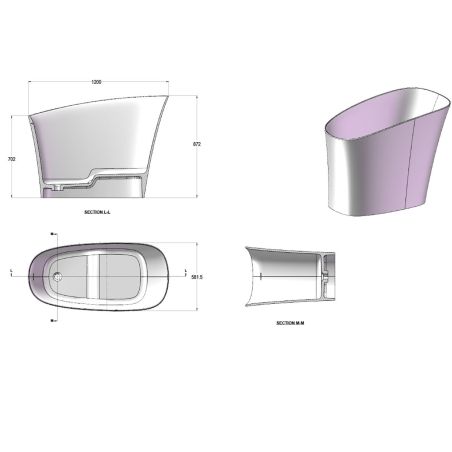 Japanische Badewanne, Mineralverbund, Mattschwarz, 120x58 cm, Wärmeisolierung, schwarzer Abfluss inklusive, Freistehend, Sakura