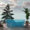 Badewanne, CristalMood, freistehend, Transparent Blau, 170x78 cm, Ablauf inklusive, Azure