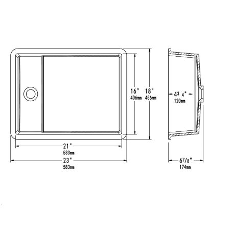 Waschbecken, Mineralverbund, verdeckter Abfluss, Unterbau-Montage, glänzend Weiß, 58-68x45x17 cm, Milo