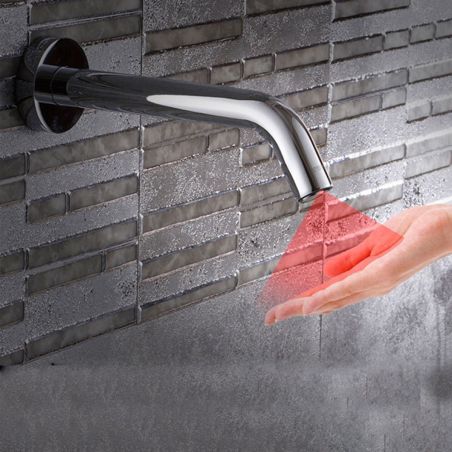 Waschbeckenarmatur, Sensor, Strom- oder Batteriebetrieb, Messing, Unterputzmontage, Chrom, Ovia