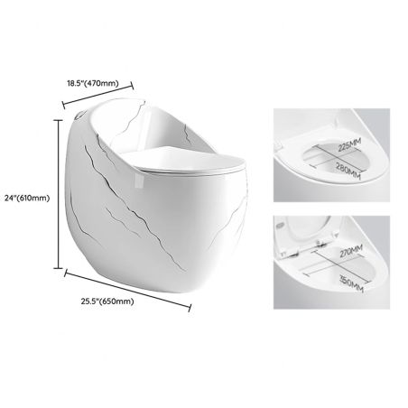 WC-Becken Santa Rimless, integrierter Spülkasten, glänzendes Weiß, Marble-Finish, Bodenmontage, Soft-Close, Royalty Line von Ego