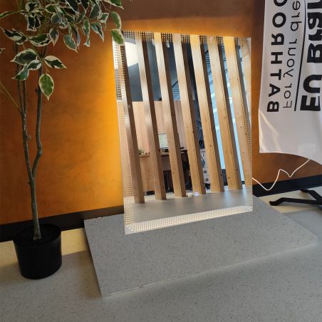 Smart-Spiegel, LED, Entnebelung, Touch-Button, 5 mm Glas, 3 Farben, einstellbare Helligkeit, Maße 70 x 90 cm, Zafira