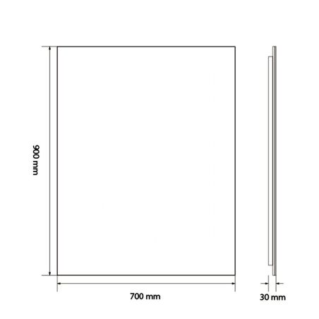 Spiegel, 5 mm Glas, reversible Montage, 70 x 90 cm, Clara