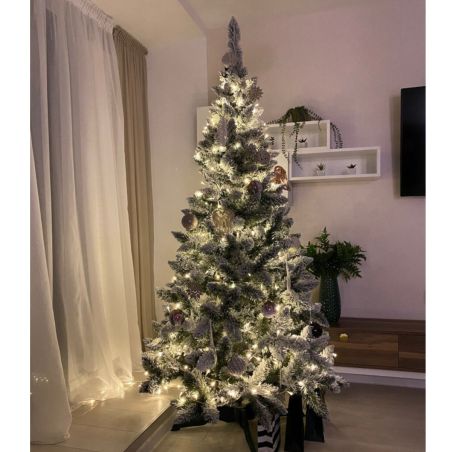 Künstlicher Weihnachtsbaum Schnee, 220 cm, inklusive Kunststoffständer, EGO Osnio