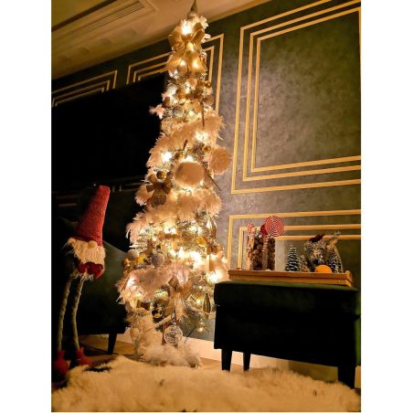 Künstlicher Weihnachtsbaum Slim, 180 cm, auf echtem Stamm, inklusive Ständer, Ego Interiors