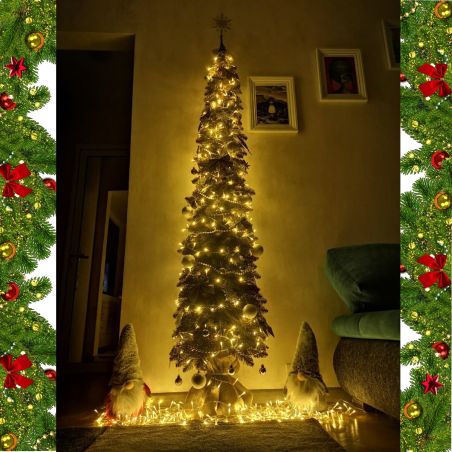 Künstlicher Weihnachtsbaum Slim, 180 cm, auf echtem Stamm, inklusive Ständer, Ego Interiors