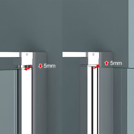 Duschkabine mit Festwand und Pendeltür, 8 mm Sicherheitsglas, Profil und Griff in Chrom, Maße: 90–100 x 90–100 cm, Ego-36