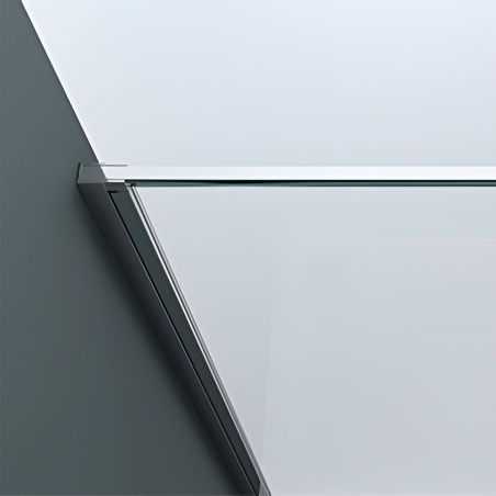 Duschkabine mit Festwand und Pendeltür, 8 mm Sicherheitsglas, Profil und Griff in Chrom, Maße: 90–100 x 90–100 cm, Ego-36