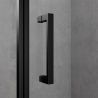 Duschkabine mit Festwand und Pendeltür, 8 mm Sicherheitsglas, Profil und Griff in Schwarz, Maße: 90–100 x 90–100 cm, Ego-36