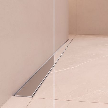 Duschrinne, Wandmontage, Größe 70–100 cm, Edelstahl, Chrom