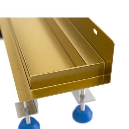 Duschrinne, Wandmontage, Größe 70 cm, Edelstahl, Mattgold