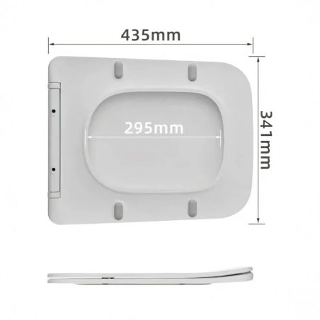 Slim-Deckel aus Duroplast mit Soft-Close-Funktion, einstellbarem Abstand, Quick Release, für Toilettenschüssel Alfonso Alb