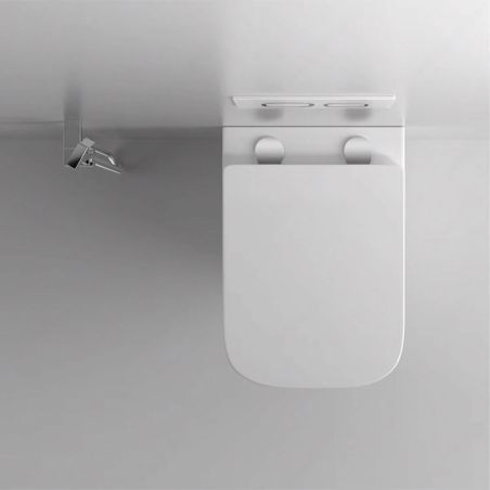 Slim-Deckel aus Duroplast mit Soft-Close-Funktion, einstellbarem Abstand, Quick Release, für Toilettenschüssel Alfonso Alb