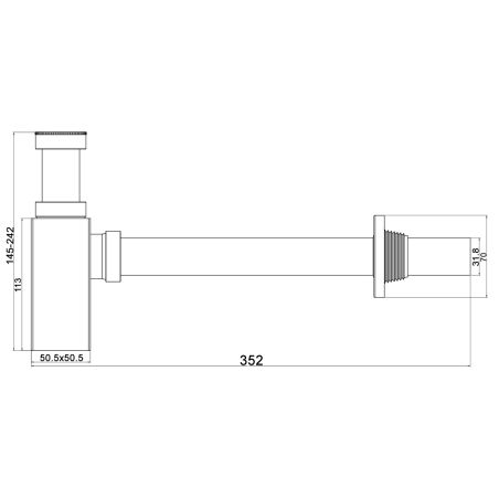 Ablaufsiphon, Mattgold, Edelstahl, Zinko Ablaufsiphon, Mattgold, Edelstahl, Zinko