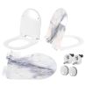 Duroplast Slim WC-Sitz, Soft-Close, verstellbarem Abstand, Quick Release, für WC-Becken Ben Glänzend Granit