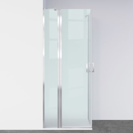 Duschkabine, Sicherheitsglas 6 mm, Transparent, Chrom, 2 Pendeltüren, Maße: 80–90×120 cm, Axis