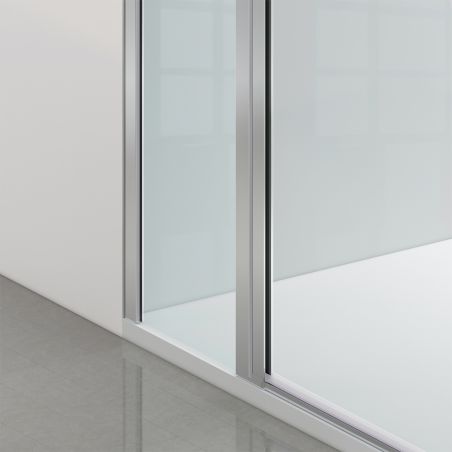 Duschkabine, Sicherheitsglas 6 mm, Transparent, Chrom, 2 Pendeltüren, Maße: 80–90×120 cm, Axis