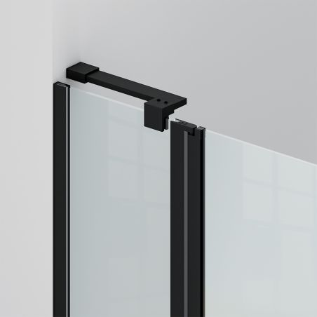 Duschkabine, Sicherheitsglas 6 mm, Transparent, Schwarz, 2 Pendeltüren, Maße: 80–90×120 cm, Axis