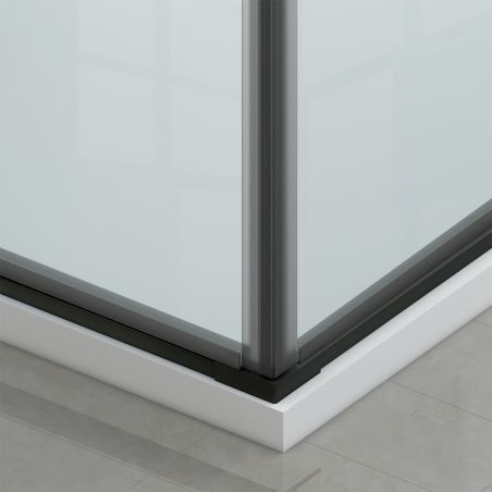 Duschkabine, Sicherheitsglas 6 mm, Transparent, Schwarz, 2 Pendeltüren, Maße: 80–90×120 cm, Axis