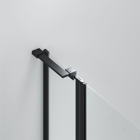 Duschkabine, Sicherheitsglas 6 mm, Transparent, Schwarz, 2 Pendeltüren, Maße: 80–90×120 cm, Axis