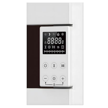 Elektrischer Handtuchheizkörper, 500 W, 230 V, Weiß, 3 Stufen, Digitalthermostat, 6 Programme, 8 Elemente, 105x55 cm, Reina