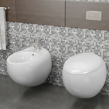 Bidet EGO Angelo, Weiß, 60x40 cm, Wandmontage, mit Überlauf