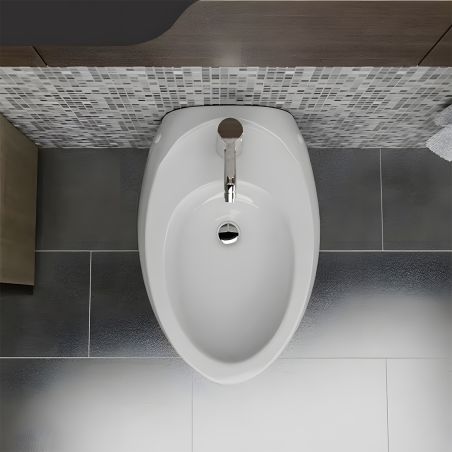 Bidet EGO Angelo, Weiß, 60x40 cm, Wandmontage, mit Überlauf