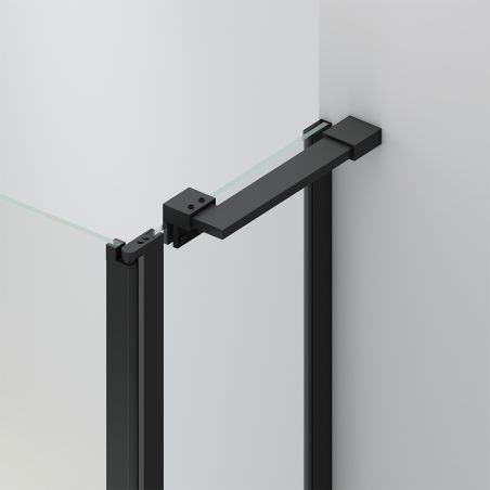 Duschkabine, Sicherheitsglas 6 mm, Transparent, Schwarz, 2 Pendeltüren, Maße: 80–90×120 cm, Axis