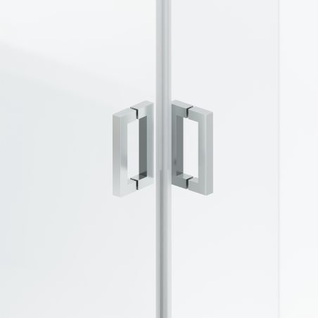 Duschkabine, Sicherheitsglas 6 mm, Transparent, Chrom, 2 Pendeltüren, Maße: 80–90×120 cm, Axis