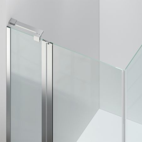 Duschkabine, Sicherheitsglas 6 mm, Transparent, Chrom, 2 Pendeltüren, Maße: 80–90×120 cm, Axis