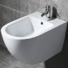Bidet Ben, Glänzend Weiß, 49x36 cm, Wandmontage, Sanitärkeramik
