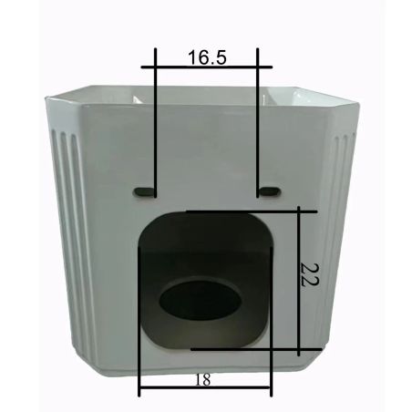 Wandhängende Waschbecken, mit Hahnloch, 42x42x40 cm, Sanitärkeramik, Mattschwarz, Adele