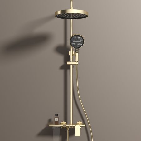 Dusch- und Badewannensystem, Piano Keys, Ablage, 3 Funktionen, Wandmontage, Mattgold, Bari