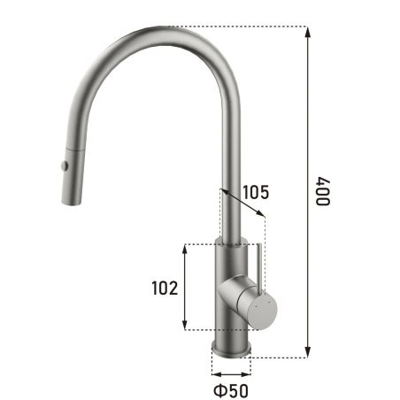 Küchenarmatur, Edelstahl, 360° schwenkbarer Auslauf, 2 Strahlarten, Mattschwarz, Amato