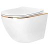 WC- und Bidet-Set Ben, Gold Line, 49x36 cm, Hängemontage, Duroplast-Deckel, Sanitärkeramik