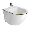 WC- und Bidet-Set Ben, Gold Line, 49x37 cm, Hängemontage, Duroplast-Deckel, Sanitärkeramik