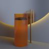 Freistehendes Waschbecken, CristalMood, Transparent Gold, Ventil inklusive, 45x45x83 cm, Sole