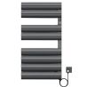 Handtuchheizkörper, 500 W, 230 V, Anthrazit, 3 Stufen, Digitalthermostat, 6 Programme, 8 Elemente, 105x55 cm, Reina