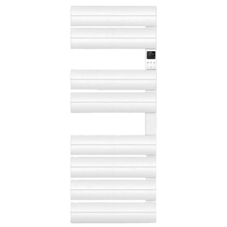Elektrischer Handtuchheizkörper, 500 W, 230 V, Weiß, 3 Stufen, Digitalthermostat, 6 Programme, 8 Elemente, 105x55 cm, Reina